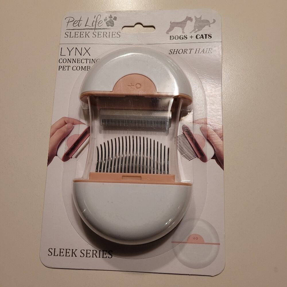 Pet Life Lynx Short Hair Connecting Pink Pet Comb